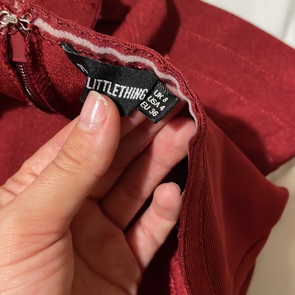 Dark Red Bandage Midi Dress; Pretty Little Thing - Picture 7 of 7